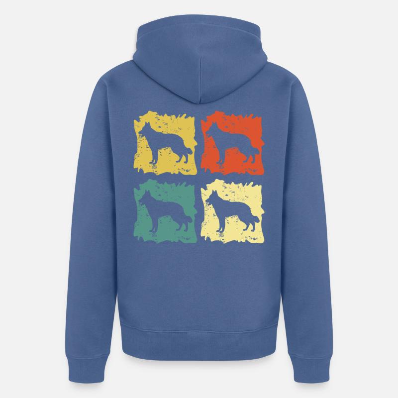 Berger suisse blanc Pop Art - Veste à capuche bio Premium Unisexe - bleu pigeon