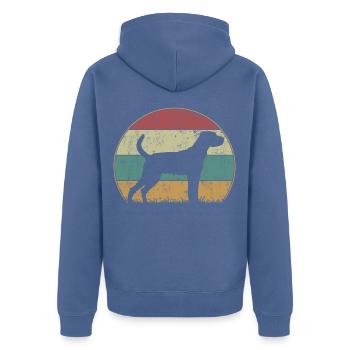 Parson Russell Terrier Retro Vintage - Veste à capuche bio Premium Unisexe - bleu pigeon - Dos - Nico (187cm)