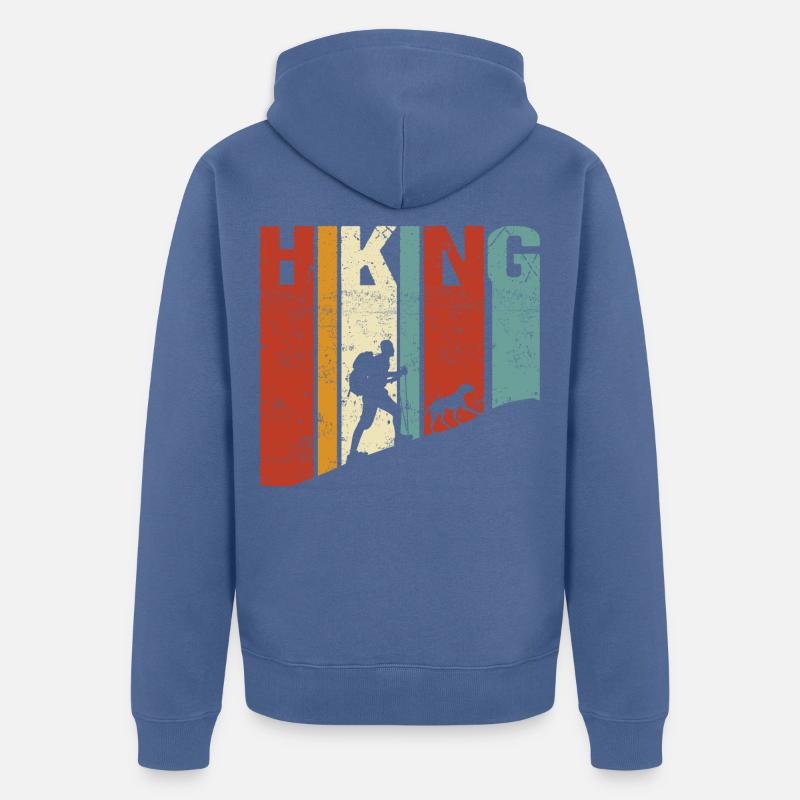 Randonner avec le chien Hiking - Veste à capuche bio Premium Unisexe - bleu pigeon