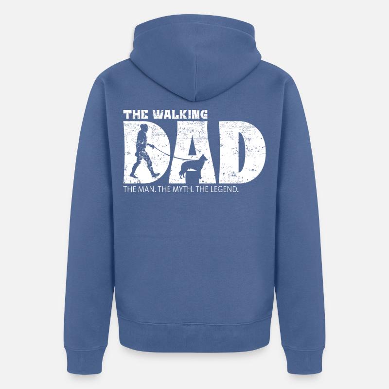 Groenendael The Walking Dad - Veste à capuche bio Premium Unisexe - bleu pigeon