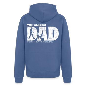 Chihuahua The Walking Dad - Unisex Premium Bio Zip Hoodie - Taubenblau - Hinten - Nico (187cm)