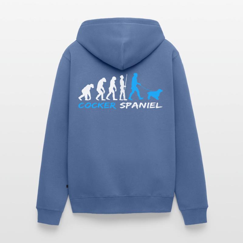 Englischer Cocker Spaniel Hundebesitzer Evolution Unisex Premium Bio Zip Hoodie