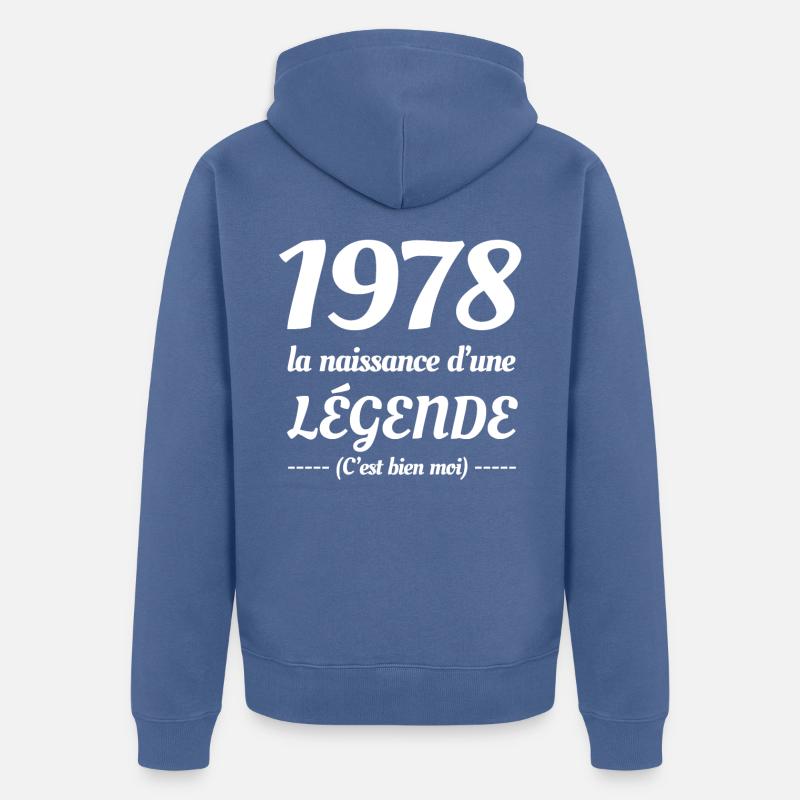 1978 NAISSANCE D’UNE LÉGENDE - Veste à capuche bio Premium Unisexe - bleu pigeon