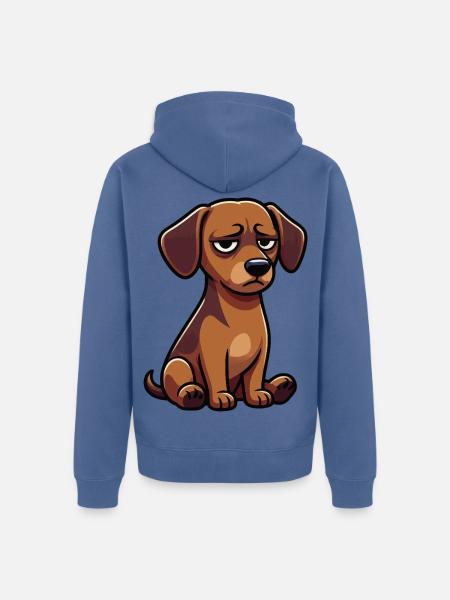 Dackel Dackelbesitzer Dackelhalter Dackelliebhaber - Unisex Premium Bio Zip Hoodie - Taubenblau