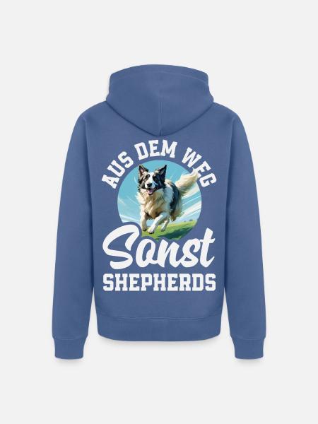 Australian Shepherd - Mein treuer Aussie - Unisex Premium Bio Zip Hoodie - Taubenblau