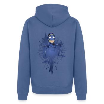 Plongée, Plongeur, Plongeur en apnée, Plongeur sous-marin - Veste à capuche bio Premium Unisexe - bleu pigeon - Dos - Nico (187cm)