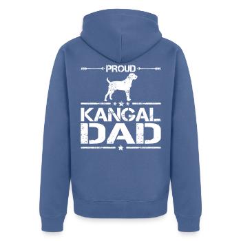 Kangal Chien Papa Disant - Veste à capuche bio Premium Unisexe - bleu pigeon - Dos - Nico (187cm)