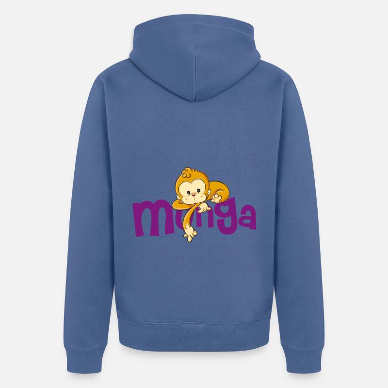 Munga - Veste à capuche bio Premium Unisexe - bleu pigeon