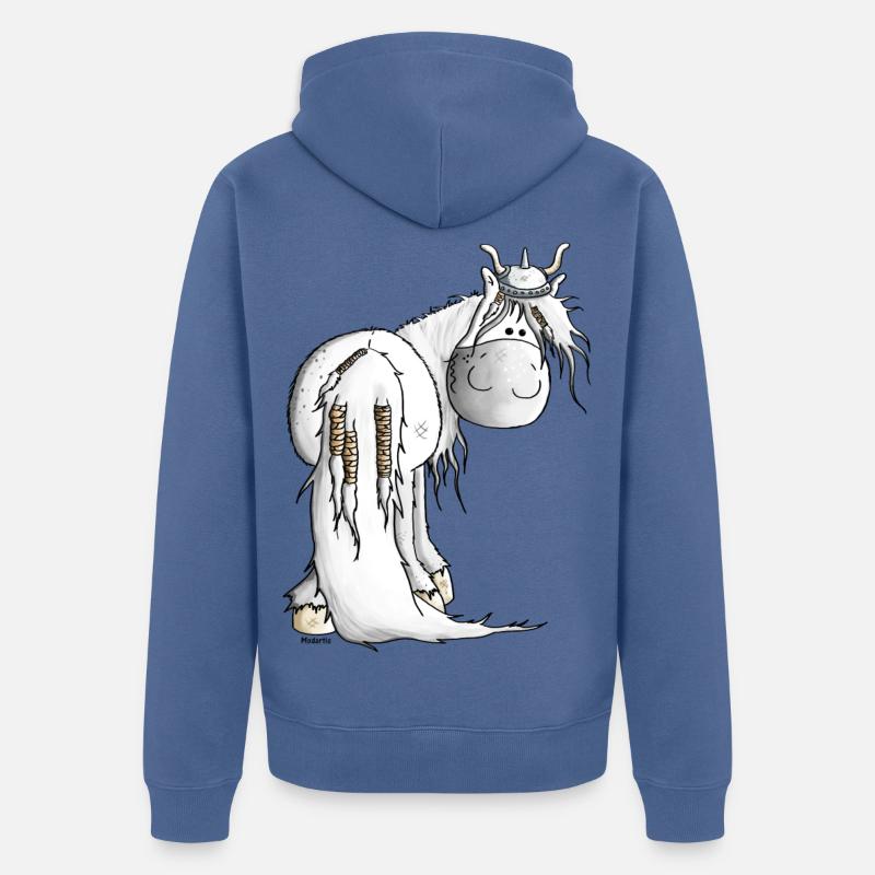 Wikinger Isländer - Pferd - Unisex Premium Bio Zip Hoodie - Taubenblau