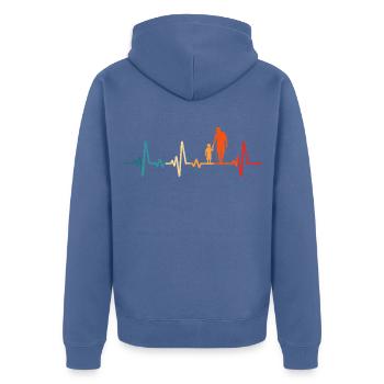 T-shirt père et fils grand-père et petit-fils - Veste à capuche bio Premium Unisexe - bleu pigeon - Dos - Nico (187cm)