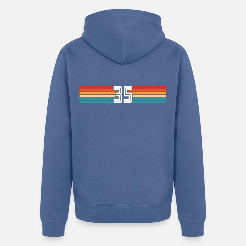 35 ans rétro 35e anniversaire - Veste à capuche bio Premium Unisexe - bleu pigeon