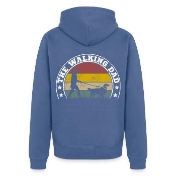 Labrador Retriever Lab Papa Vintage Cadeau - Veste à capuche bio Premium Unisexe - bleu pigeon - Dos - Nico (187cm)