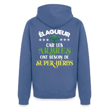 Lösel, Geschenkidee Humor - Unisex Premium Bio Zip Hoodie - Taubenblau - Hinten - Nico (187cm)