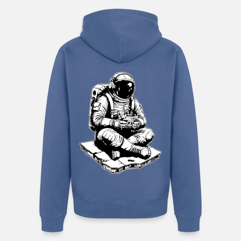 Astronaute Gaming Console Espace - Veste à capuche bio Premium Unisexe - bleu pigeon