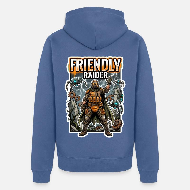 Friendly Raider - Veste à capuche bio Premium Unisexe - bleu pigeon