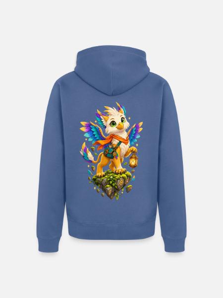 Leuchtender Farbengriffin - Unisex Premium Bio Zip Hoodie - Taubenblau