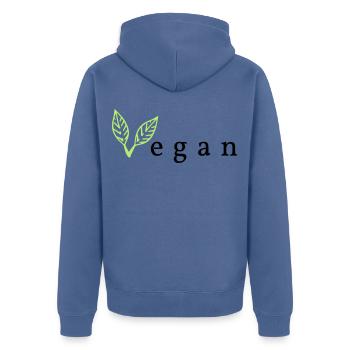 végétalien - Veste à capuche bio Premium Unisexe - bleu pigeon - Dos - Nico (187cm)
