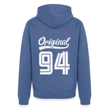 1994 Original 94 born 1994 - Unisex Premium Organic Zip Hoodie - stone blue - Back - Nico (187cm)