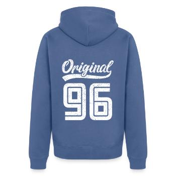 1996 Original 96 born 1996 - Unisex Premium Organic Zip Hoodie - stone blue - Back - Nico (187cm)