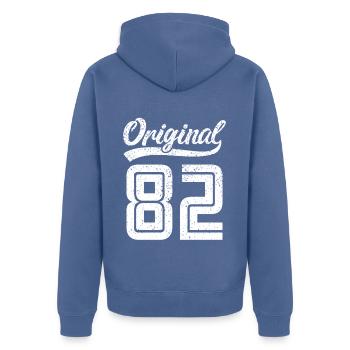 1982 Original 82 born 1982 - Unisex Premium Organic Zip Hoodie - stone blue - Back - Nico (187cm)