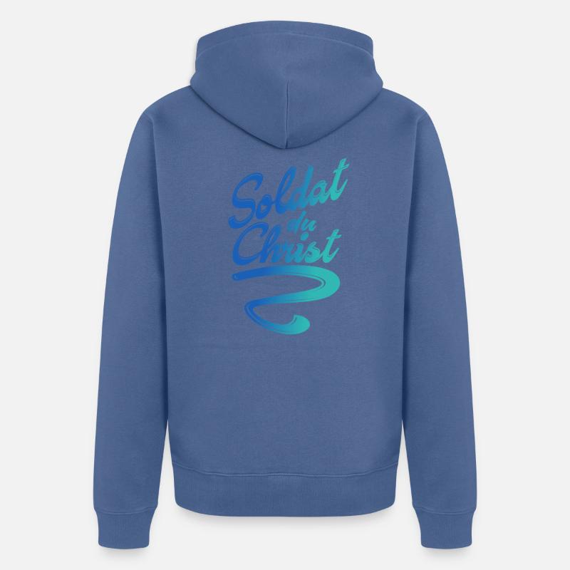 Soldat du Christ bleu - Veste à capuche bio Premium Unisexe - bleu pigeon