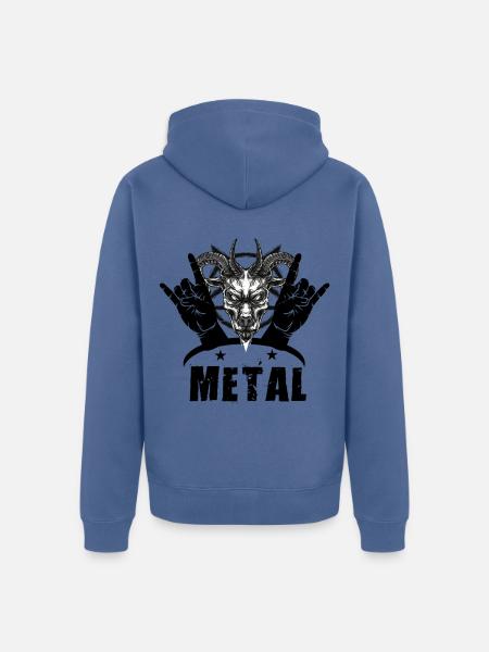 metal musikk - Premium økologisk unisex-hettejakke - dueblå