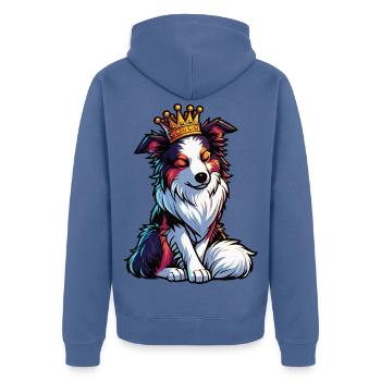 Australian Shepherd Aussie Aussie Owners Aussies - Unisex Premium Organic Zip Hoodie - stone blue - Back - Nico (187cm)