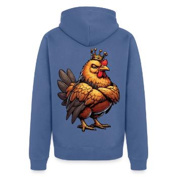 Chickens Chicken Chicken Lover Rooster Chicken Owner - Unisex Premium Organic Zip Hoodie - stone blue - Back - Nico (187cm)