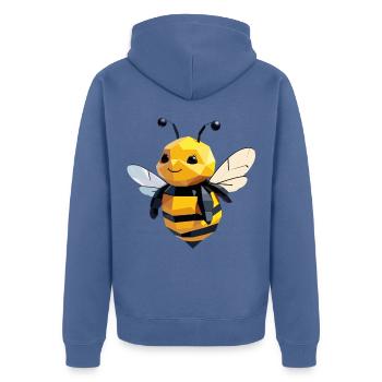 Mignon design polygone bourdon - Veste à capuche bio Premium Unisexe - bleu pigeon - Dos - Nico (187cm)