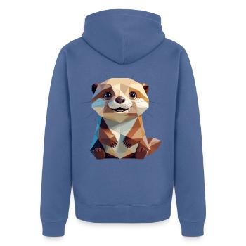 Niedlicher Otter im Polygonstil - Unisex Premium Bio Zip Hoodie - Taubenblau - Hinten - Nico (187cm)