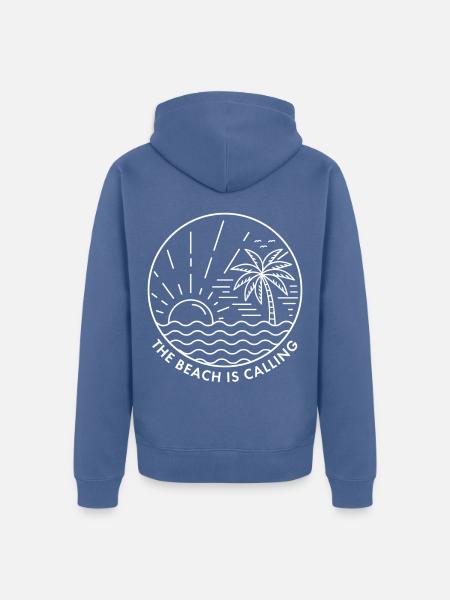 Der Strand ruft - Unisex Premium Bio Zip Hoodie - Taubenblau