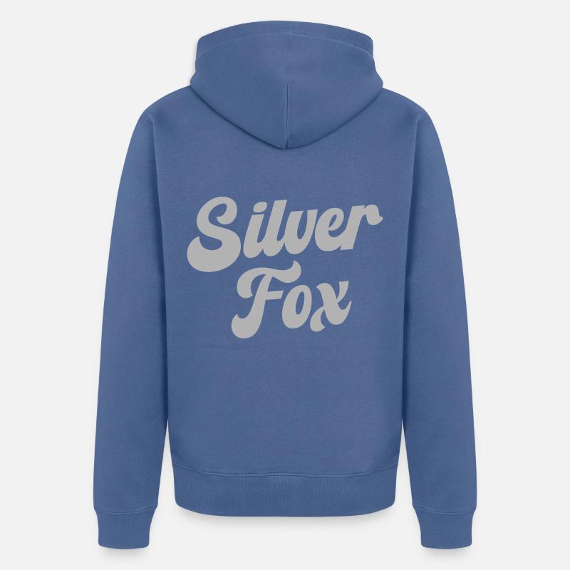 Silberfuchs - Unisex Premium Bio Zip Hoodie - Taubenblau