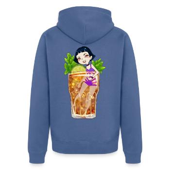 Cuba Libre Cocktail - Veste à capuche bio Premium Unisexe - bleu pigeon - Dos - Nico (187cm)