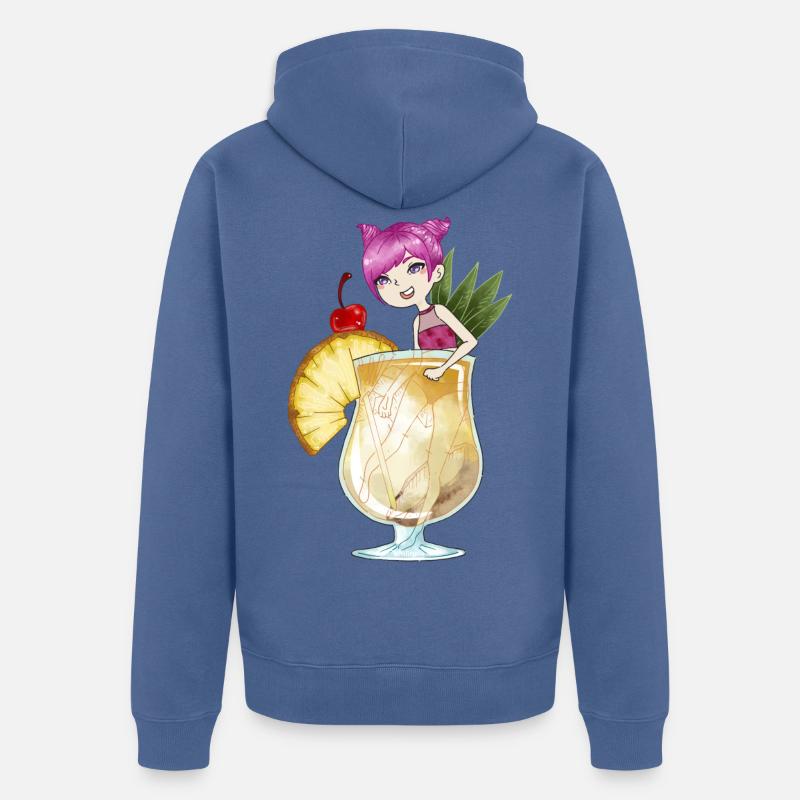 Cocktail pina colada - Veste à capuche bio Premium Unisexe - bleu pigeon