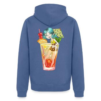 Sunrise Cocktail - Unisex Premium Organic Zip Hoodie - stone blue - Back - Nico (187cm)