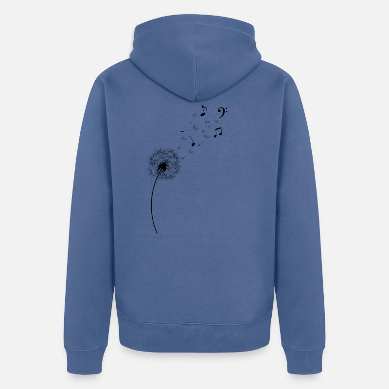 Partitions de pissenlit pissenlit arc-en-ciel - Veste à capuche bio Premium Unisexe - bleu pigeon