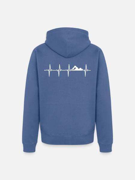 Schwimmer Herzschlag Schwimmen - Unisex Premium Bio Zip Hoodie - Taubenblau
