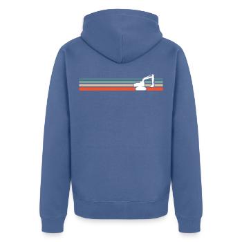 Retroger Chantier - Veste à capuche bio Premium Unisexe - bleu pigeon - Dos - Nico (187cm)