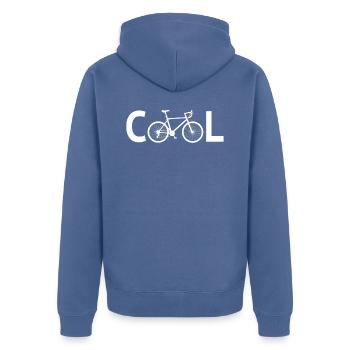 cooles fahrrad radfahrer t-shirt radfahren cooles - Unisex Premium Bio Zip Hoodie - Taubenblau - Hinten - Nico (187cm)