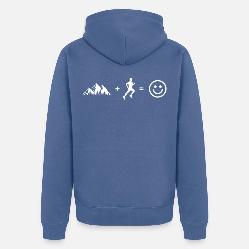 happy trail runner - Veste à capuche bio Premium Unisexe - bleu pigeon