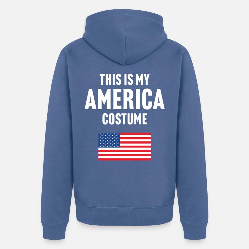 Ce costume de mon Amérique - Veste à capuche bio Premium Unisexe - bleu pigeon