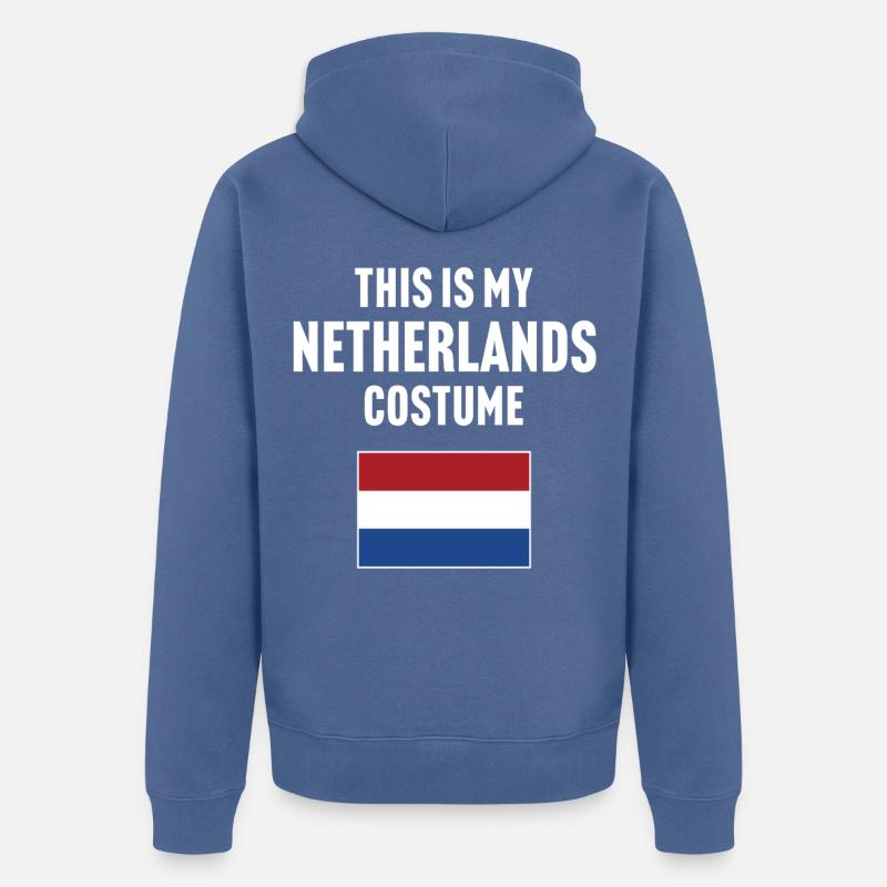 Ce costume de mes Pays-Bas - Veste à capuche bio Premium Unisexe - bleu pigeon