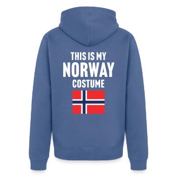 C’est mon costume de Norvège - Veste à capuche bio Premium Unisexe - bleu pigeon - Dos - Nico (187cm)
