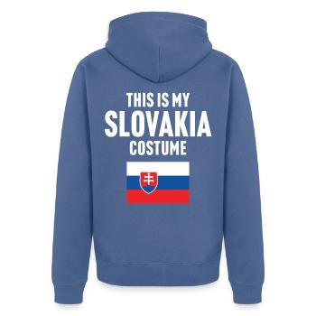 C’est mon costume de Slovaquie - Veste à capuche bio Premium Unisexe - bleu pigeon - Dos - Nico (187cm)