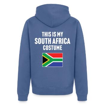 C’est mon costume d’Afrique du Sud - Veste à capuche bio Premium Unisexe - bleu pigeon - Dos - Nico (187cm)