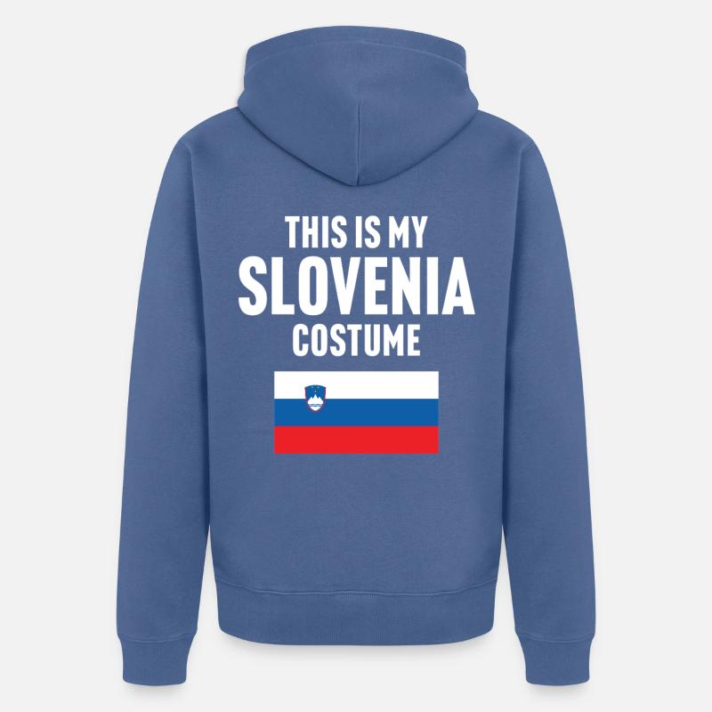 C’est mon costume de Slovénie - Veste à capuche bio Premium Unisexe - bleu pigeon