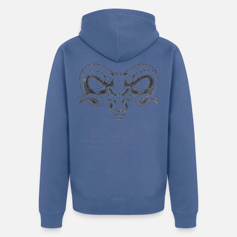 Widder Sternzeichen Horoskop - Unisex Premium Bio Zip Hoodie - Taubenblau