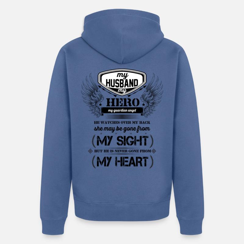 mein Ehemann - Unisex Premium Bio Zip Hoodie - Taubenblau
