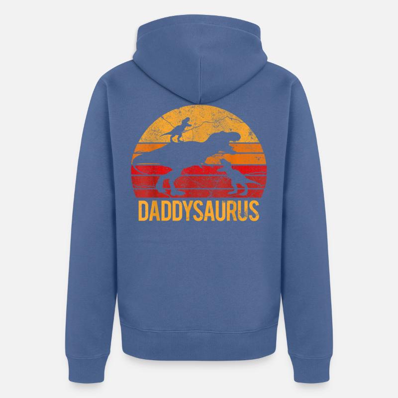 Daddysaurus - Veste à capuche bio Premium Unisexe - bleu pigeon