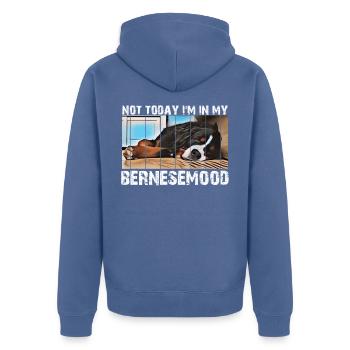 Bernese mountain dog - Unisex Premium Organic Zip Hoodie - stone blue - Back - Nico (187cm)